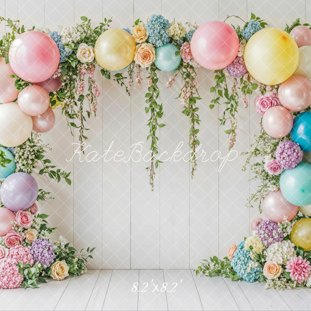 Kate Spring Balloon Birthday Backdrop Designed by Emetselch - Kate Backdrop AU