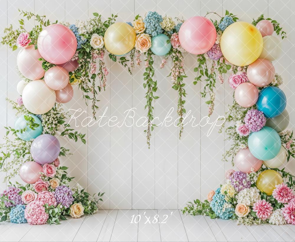Kate Spring Balloon Birthday Backdrop Designed by Emetselch - Kate Backdrop AU
