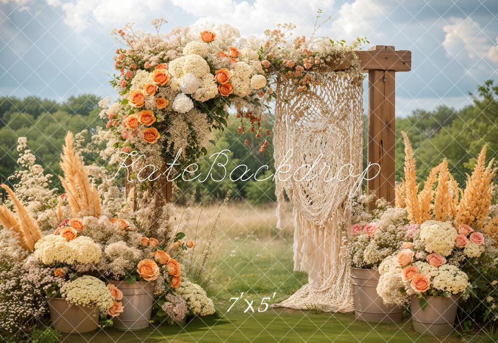 Kate Boho Floral Wedding Outdoor Backdrop Designed by Emetselch