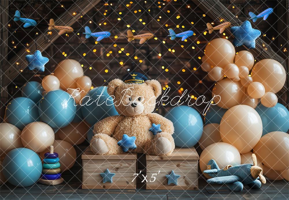 Kate Teddy Bear Pilot Backdrop Designed by Laura Bybee - Kate Backdrop AU