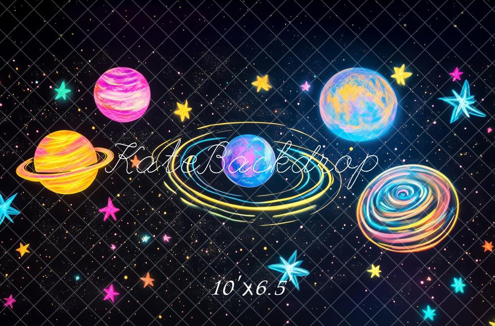 Kate Colorful Space Planet Backdrop Designed by Patty Roberts - Kate Backdrop AU