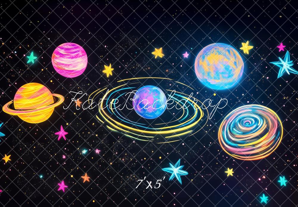 Kate Colorful Space Planet Backdrop Designed by Patty Roberts - Kate Backdrop AU