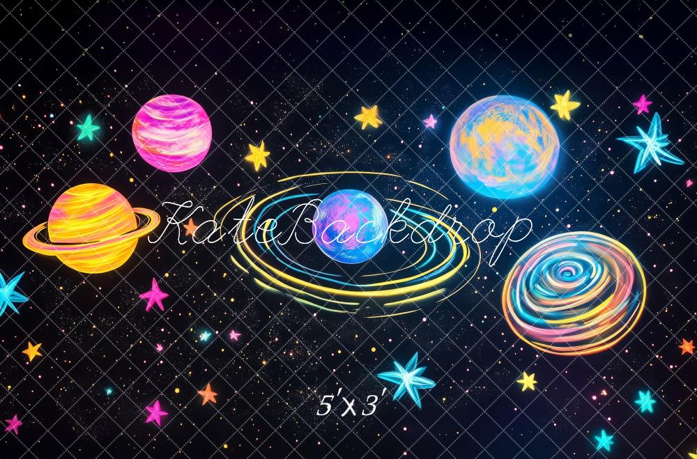Kate Colorful Space Planet Backdrop Designed by Patty Roberts - Kate Backdrop AU