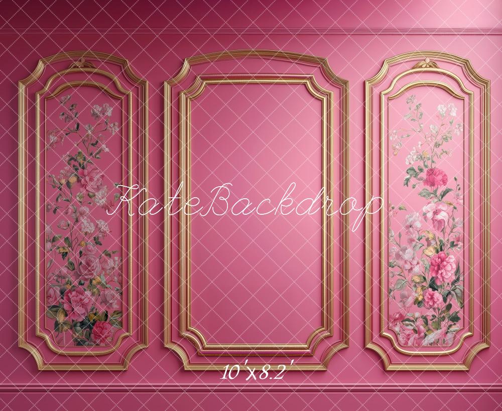 Kate Pink Elegant Panels Wall Backdrop Designed by Patty Roberts - Kate Backdrop AU