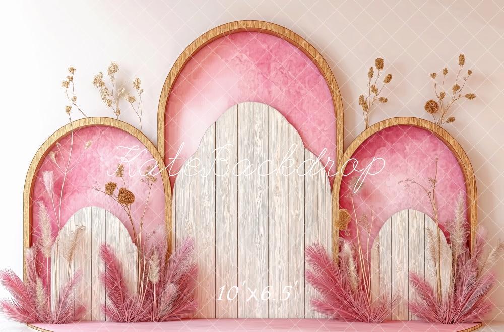 Kate Pink Modern Arches Backdrop Designed by Patty Roberts - Kate Backdrop AU