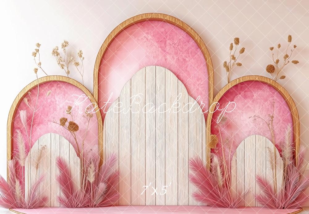 Kate Pink Modern Arches Backdrop Designed by Patty Roberts - Kate Backdrop AU
