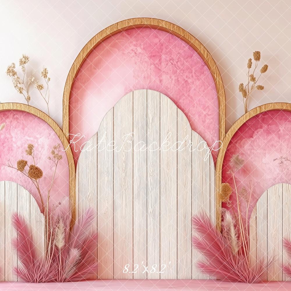Kate Pink Modern Arches Backdrop Designed by Patty Roberts - Kate Backdrop AU