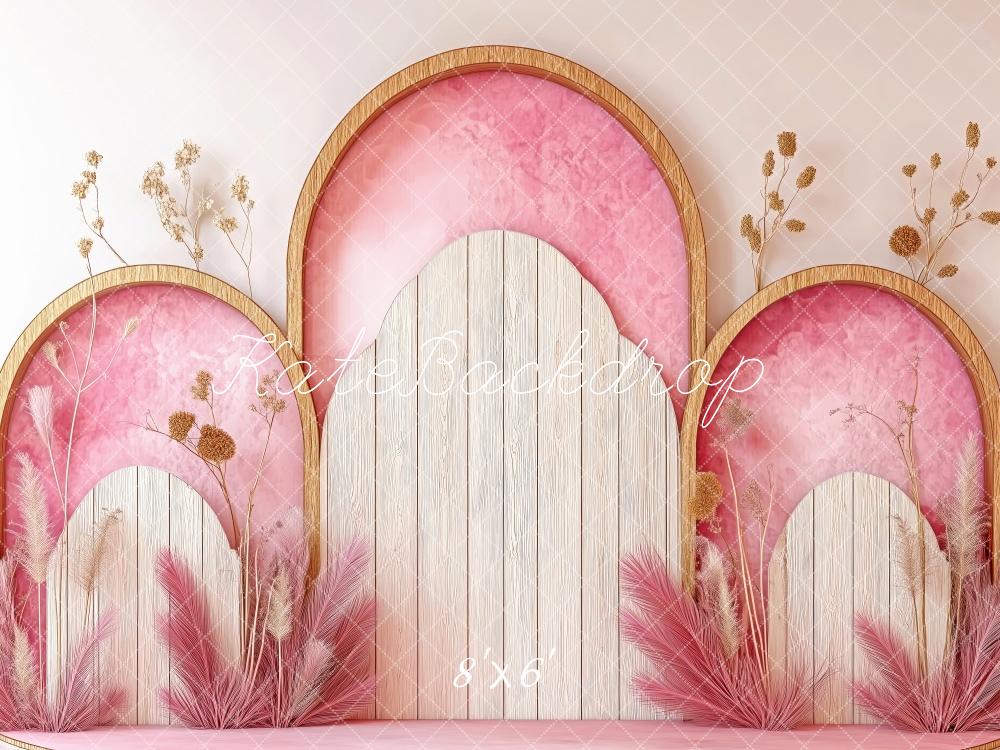 Kate Pink Modern Arches Backdrop Designed by Patty Roberts - Kate Backdrop AU