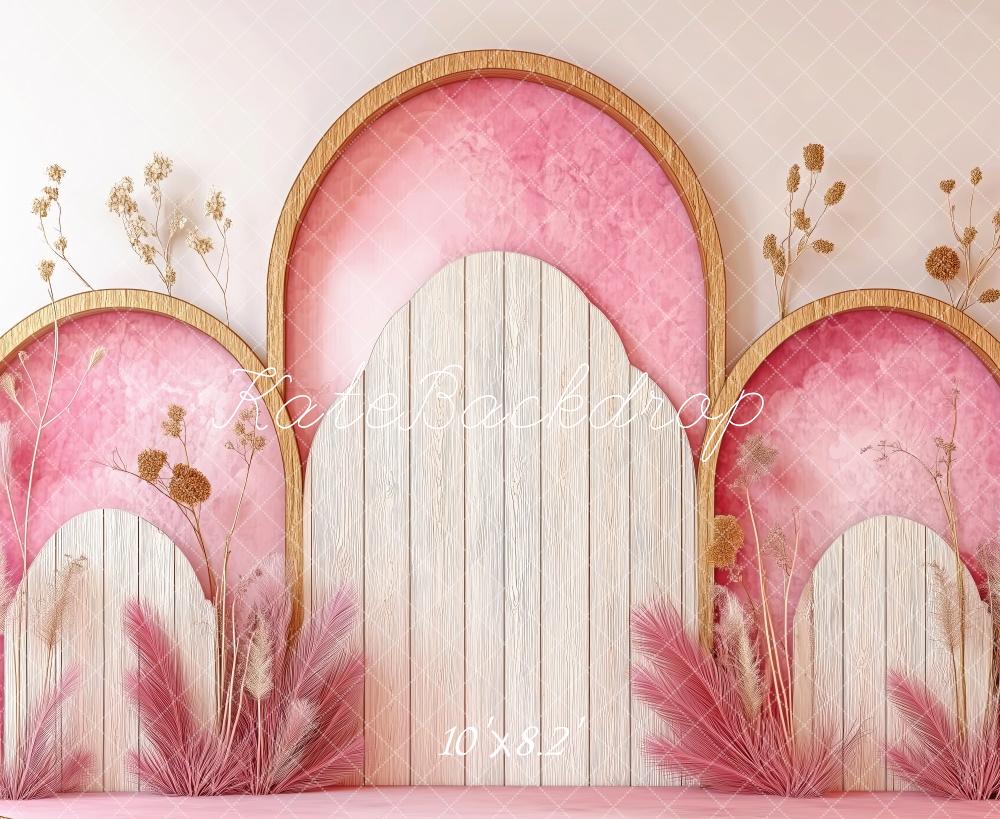 Kate Pink Modern Arches Backdrop Designed by Patty Roberts - Kate Backdrop AU