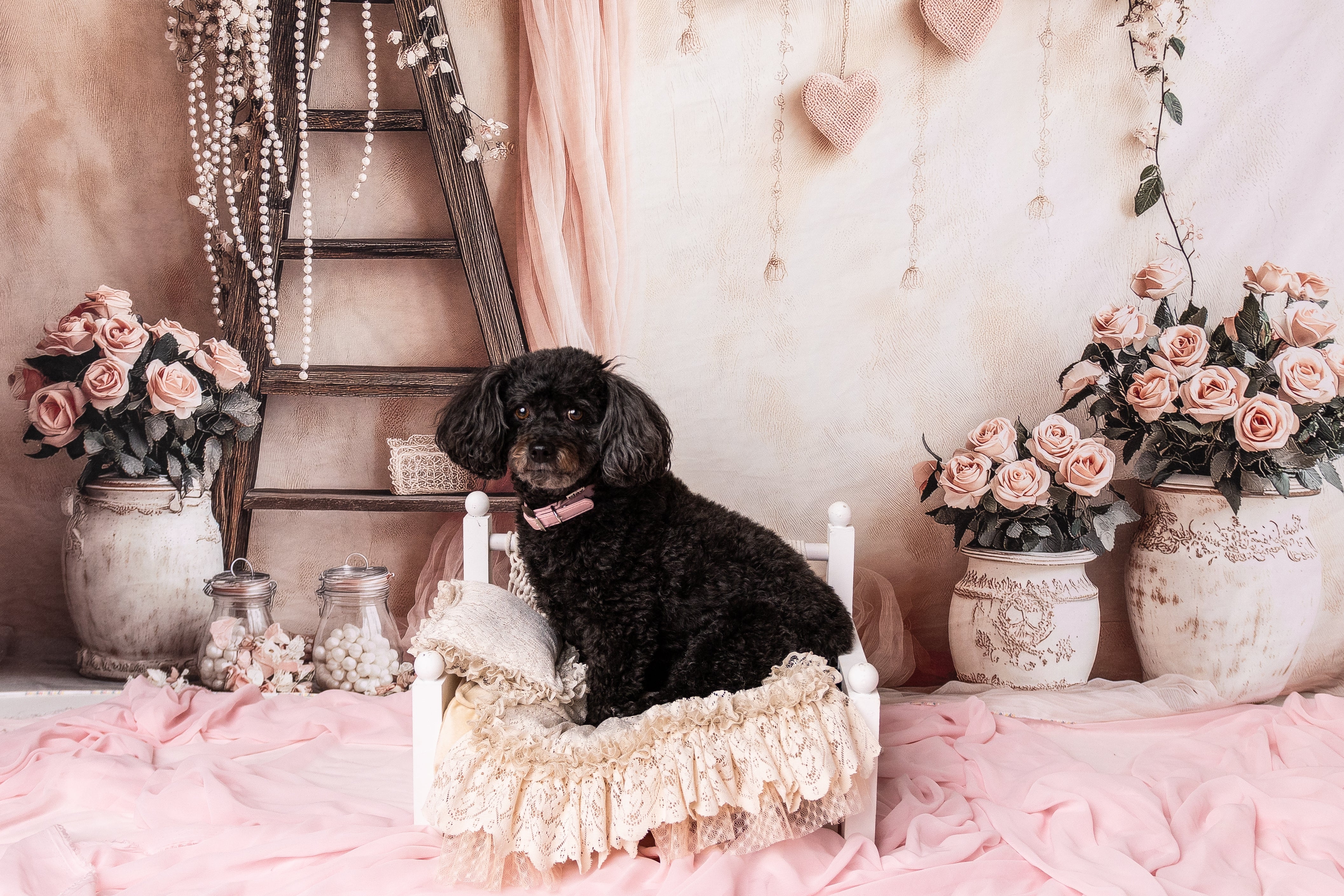 Kate Valentine Floral Ladder Backdrop Designed by Patty Roberts