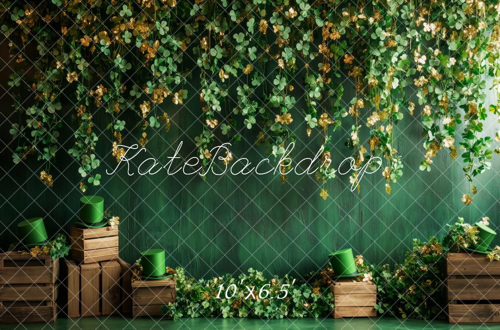 Kate St. Patrick's Day Wall Shamrocks Backdrop Designed by Patty Roberts - Kate Backdrop AU