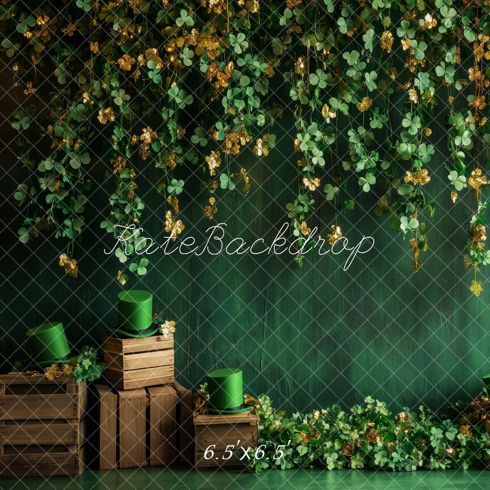 Kate St. Patrick's Day Wall Shamrocks Backdrop Designed by Patty Roberts - Kate Backdrop AU