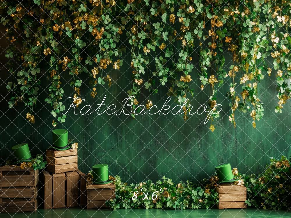 Kate St. Patrick's Day Wall Shamrocks Backdrop Designed by Patty Roberts - Kate Backdrop AU