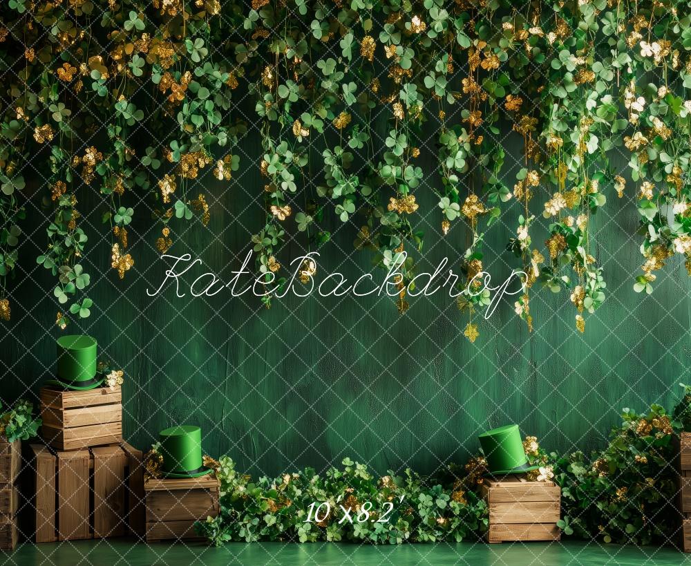 Kate St. Patrick's Day Wall Shamrocks Backdrop Designed by Patty Roberts - Kate Backdrop AU