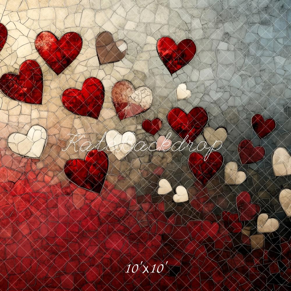 Kate Valentine Mosaic Heart Gradient Wall Backdrop Designed by Patty Roberts - Kate Backdrop AU