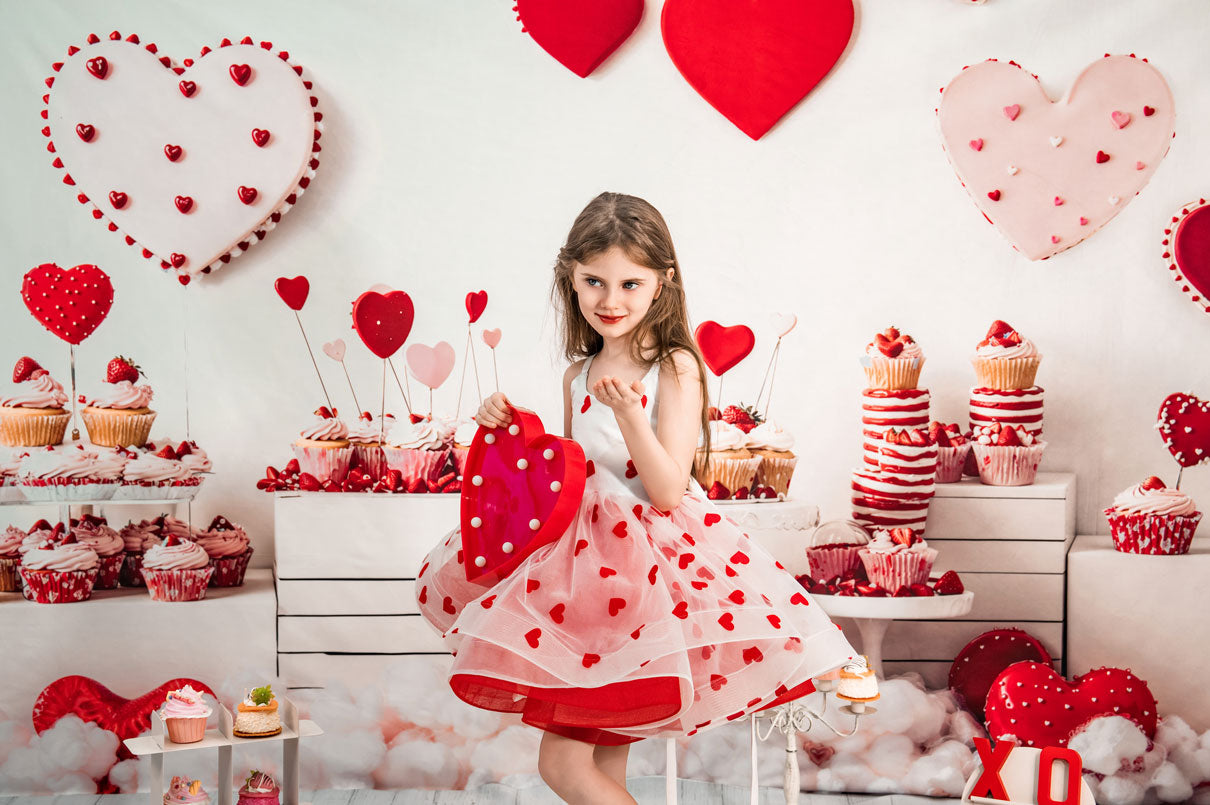 Kate Valentine Heart Cupcake Backdrop Designed by Emetselch