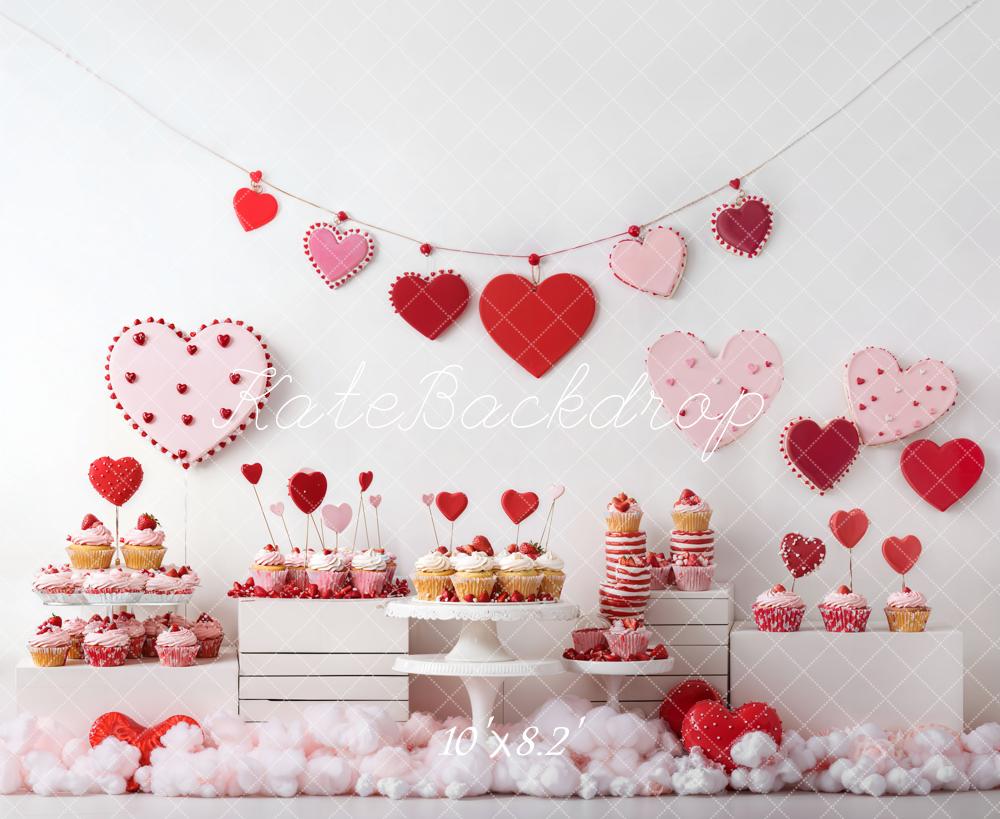 Kate Valentine Heart Cupcake Backdrop Designed by Emetselch - Kate Backdrop AU