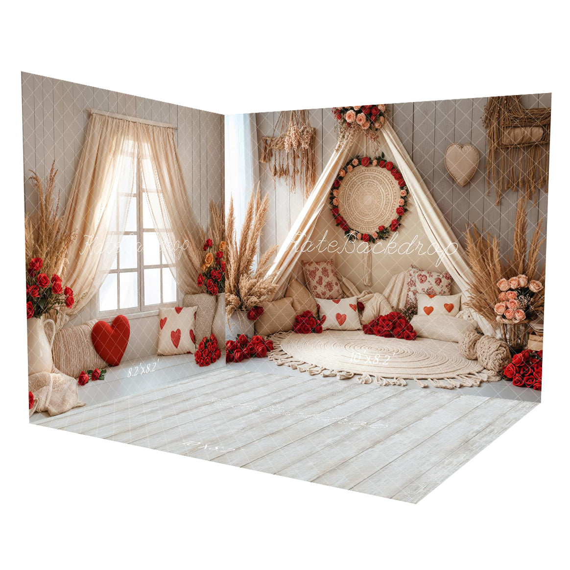 Kate Boho Tent Valentine's Day Room Set(8ftx8ft&10ftx8ft&8ftx10ft)