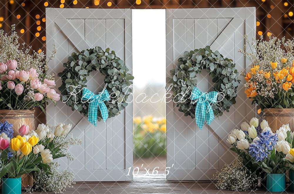 Kate Barn Doors Interior Spring Backdrop Designed by Mini MakeBelieve - Kate Backdrop AU
