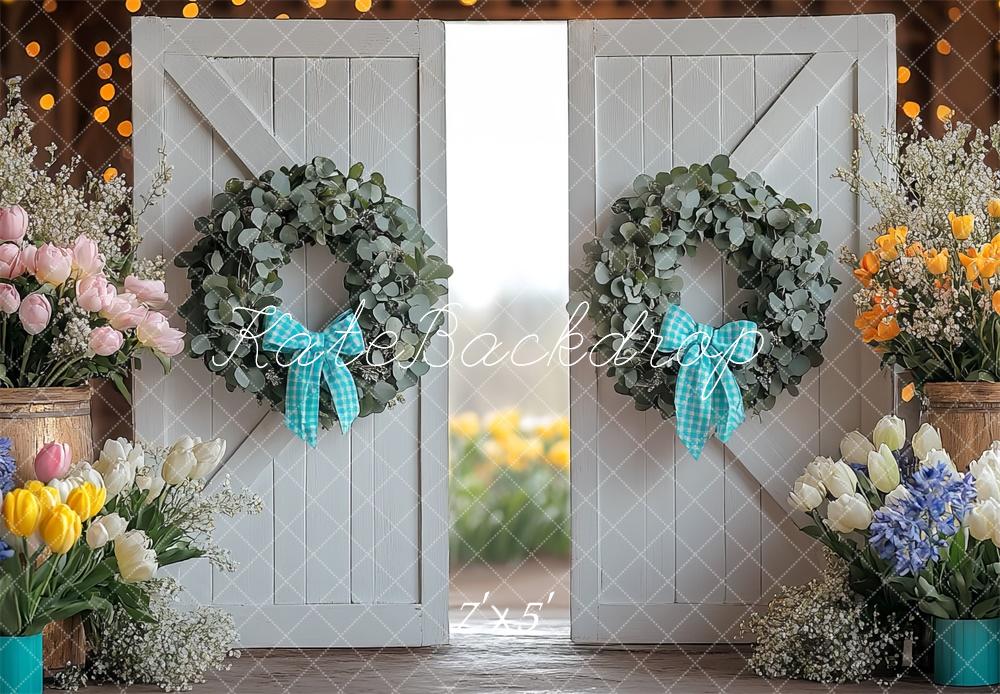 Kate Barn Doors Interior Spring Backdrop Designed by Mini MakeBelieve - Kate Backdrop AU