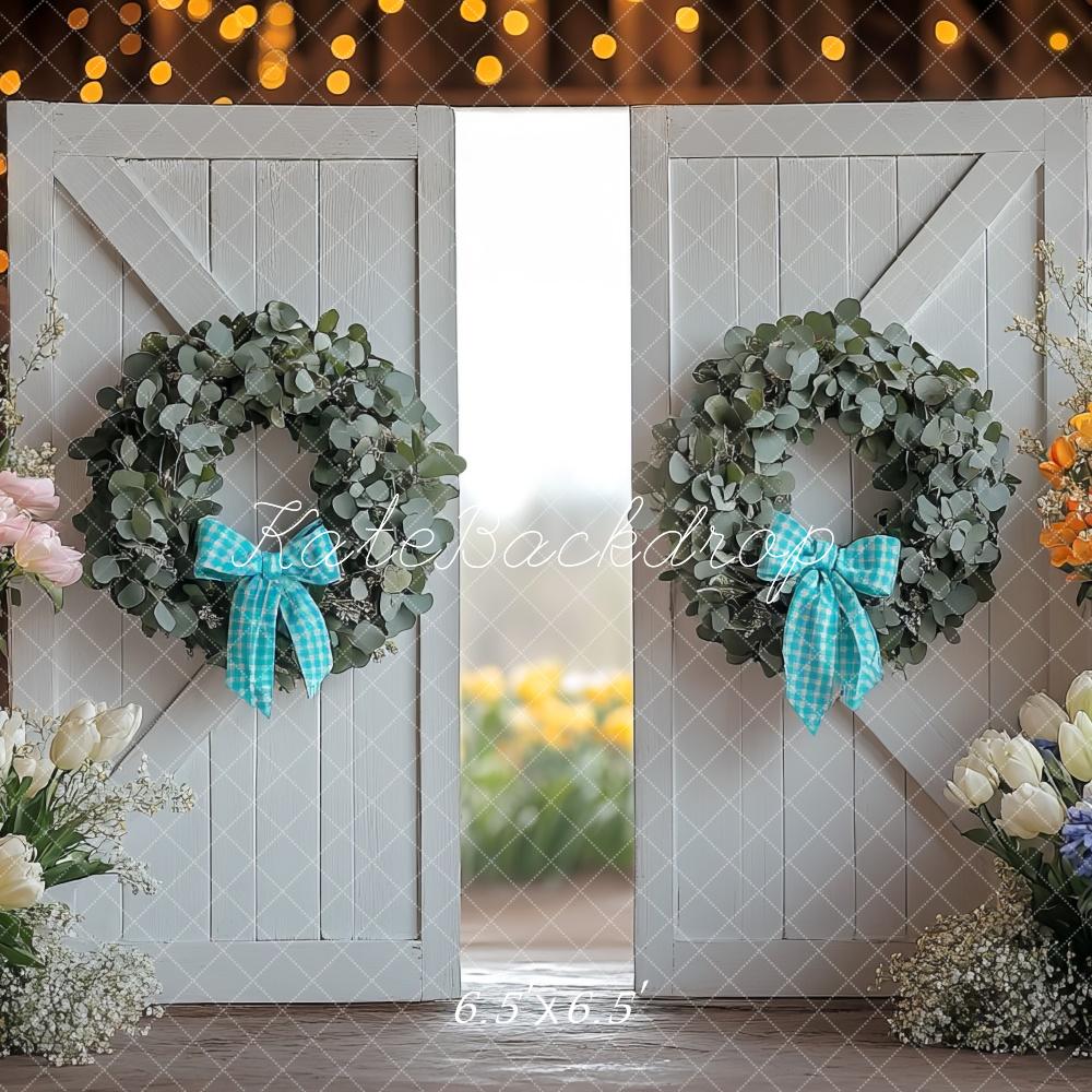 Kate Barn Doors Interior Spring Backdrop Designed by Mini MakeBelieve - Kate Backdrop AU