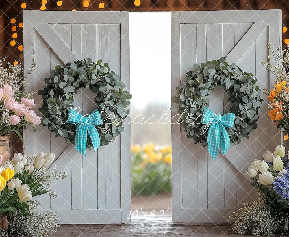 Kate Barn Doors Interior Spring Backdrop Designed by Mini MakeBelieve - Kate Backdrop AU