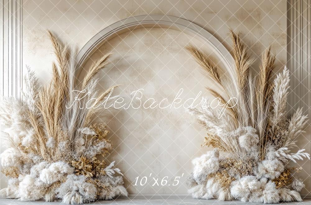 Kate Boho Pampas Arched Wall Backdrop Designed by Mini MakeBelieve