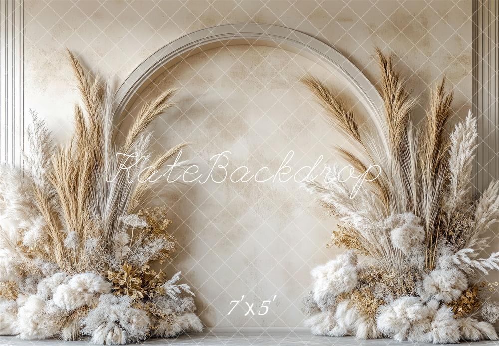 Kate Boho Pampas Arched Wall Backdrop Designed by Mini MakeBelieve