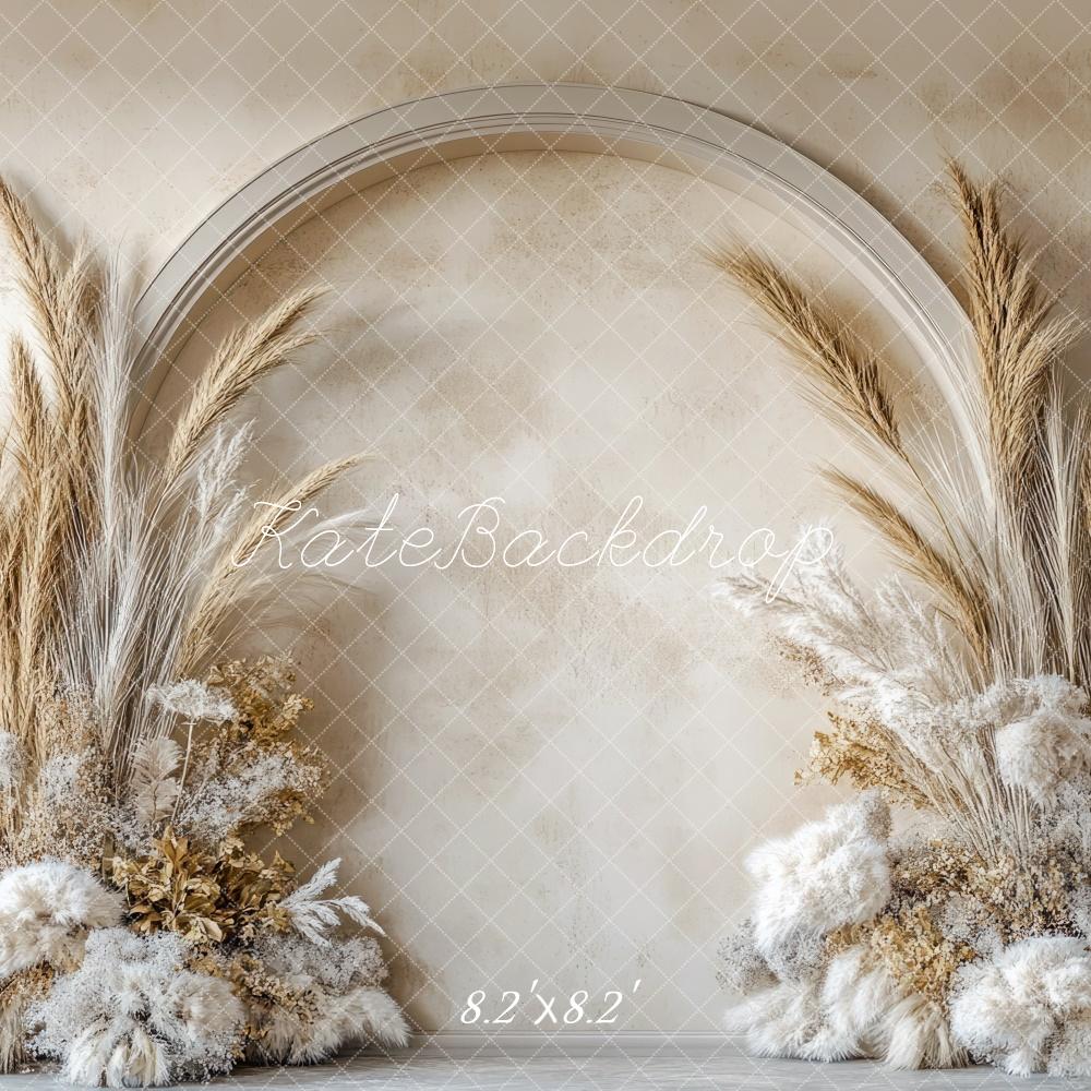 Kate Boho Pampas Arched Wall Backdrop Designed by Mini MakeBelieve