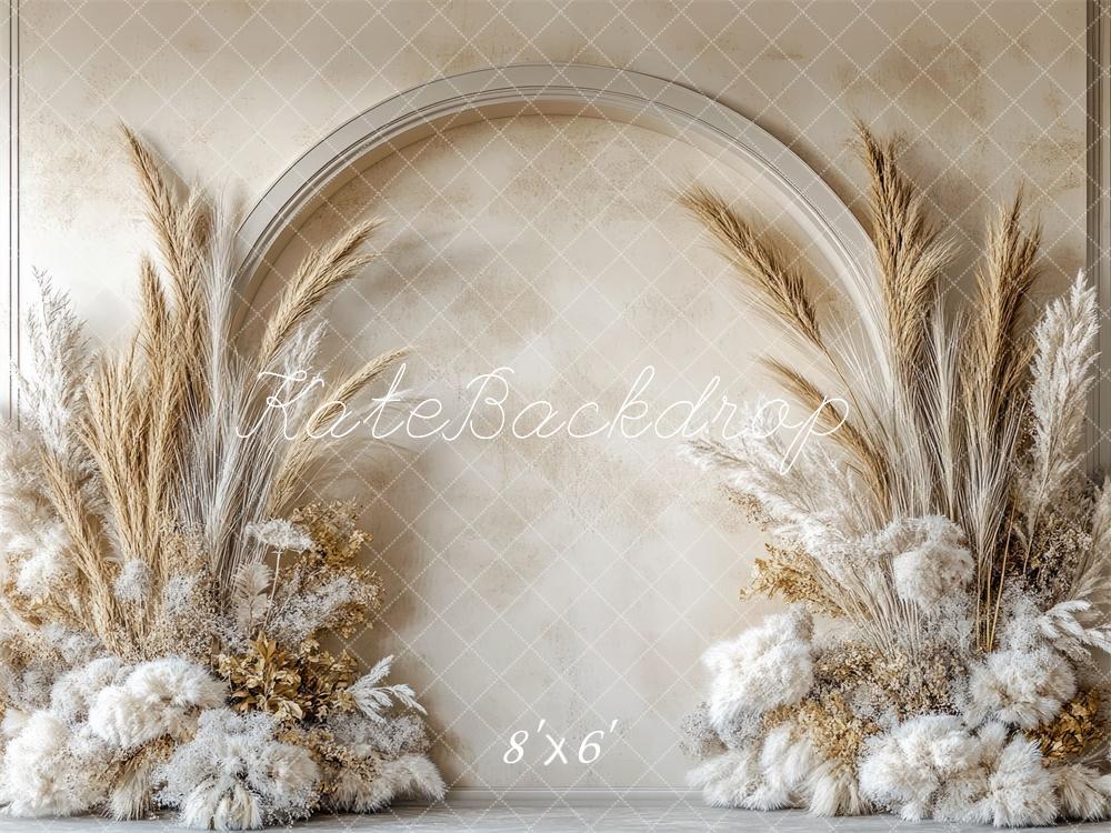 Kate Boho Pampas Arched Wall Backdrop Designed by Mini MakeBelieve