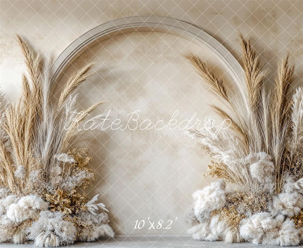 Kate Boho Pampas Arched Wall Backdrop Designed by Mini MakeBelieve