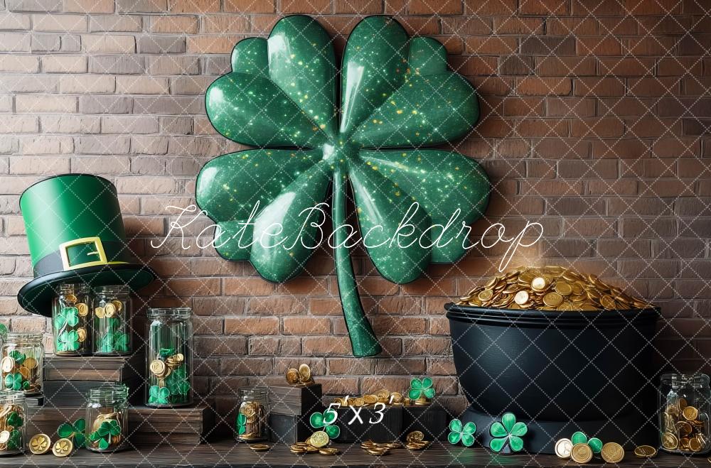 Kate St. Patrick's Day Backdrop Lucky Clover Designed by Mini MakeBelieve - Kate Backdrop AU