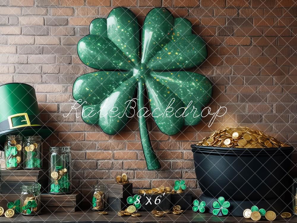 Kate St. Patrick's Day Backdrop Lucky Clover Designed by Mini MakeBelieve - Kate Backdrop AU