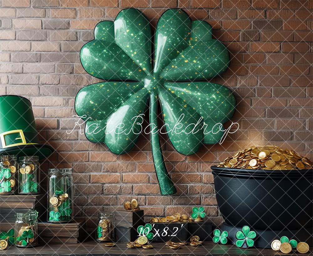 Kate St. Patrick's Day Backdrop Lucky Clover Designed by Mini MakeBelieve - Kate Backdrop AU