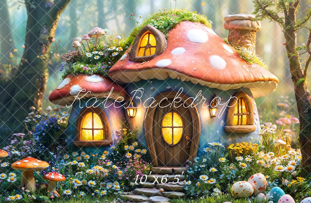 Kate Easter Fairy Mushroom House Forest Backdrop Designed by Emetselch - Kate Backdrop AU