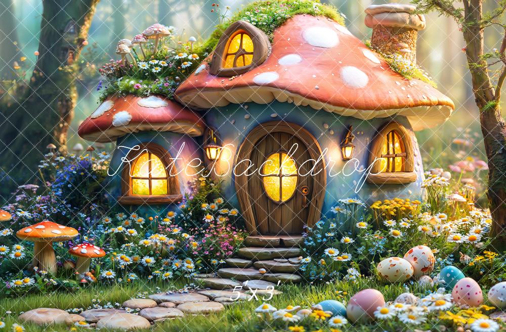 Kate Easter Fairy Mushroom House Forest Backdrop Designed by Emetselch - Kate Backdrop AU