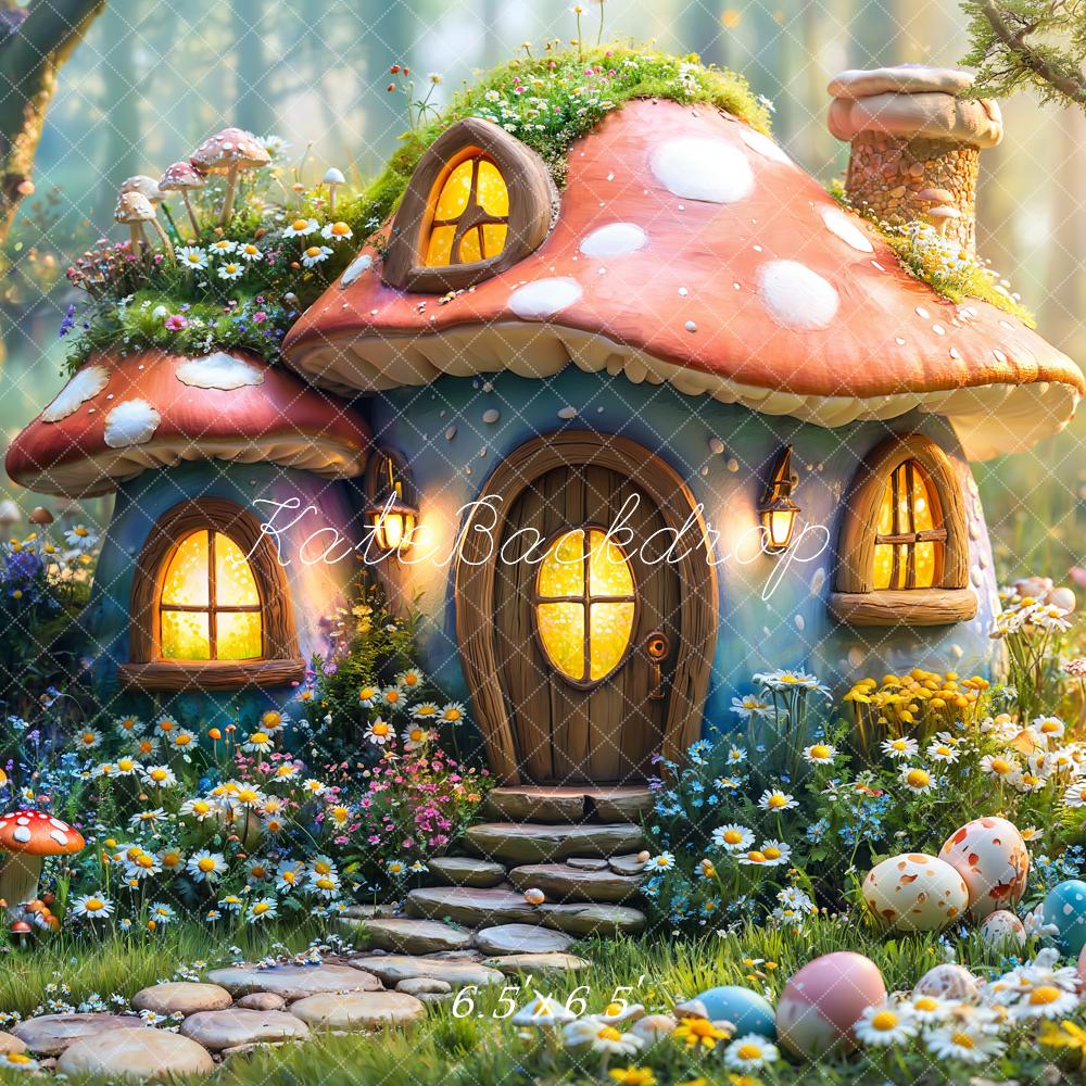 Kate Easter Fairy Mushroom House Forest Backdrop Designed by Emetselch - Kate Backdrop AU