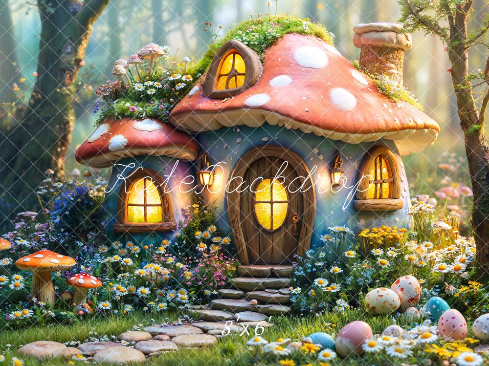 Kate Easter Fairy Mushroom House Forest Backdrop Designed by Emetselch - Kate Backdrop AU