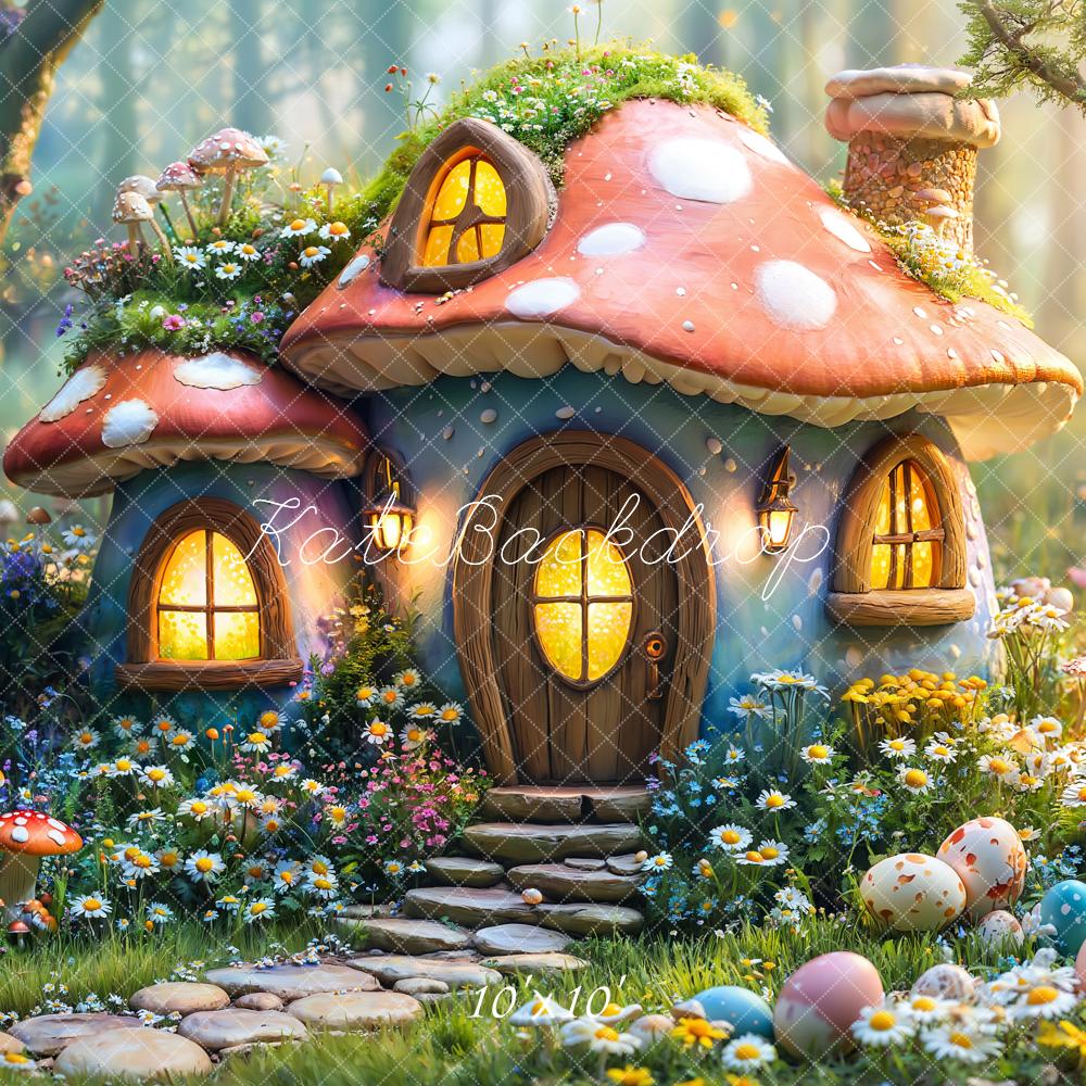Kate Easter Fairy Mushroom House Forest Backdrop Designed by Emetselch - Kate Backdrop AU