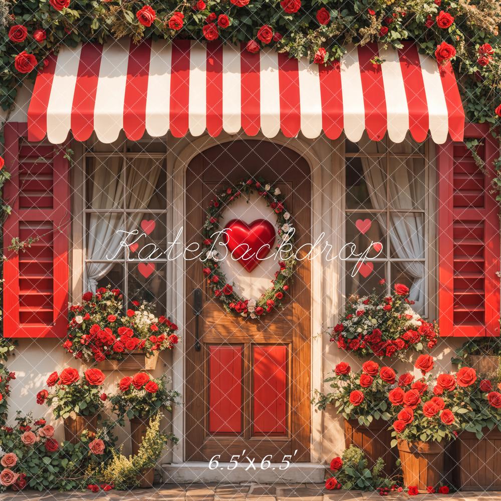 Kate Valentine Red Roses Heart Door Backdrop Designed by Emetselch - Kate Backdrop AU