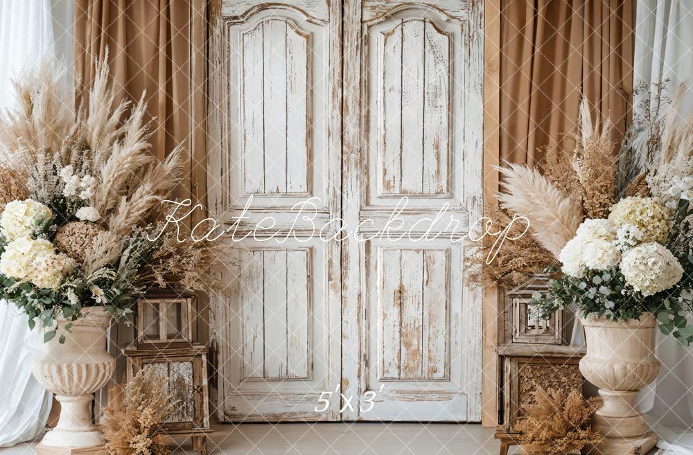 Kate Boho Rustic Floral Vintage Door Backdrop Designed by Emetselch - Kate Backdrop AU