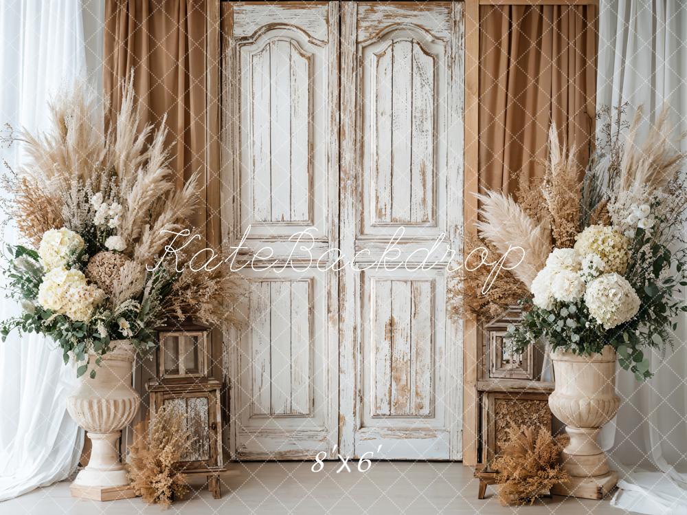 Kate Boho Rustic Floral Vintage Door Backdrop Designed by Emetselch - Kate Backdrop AU