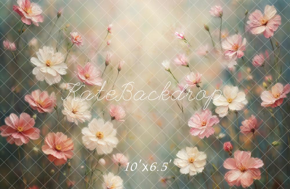 LONSALE Kate Spring Fine Art Floral Pastel Backdrop Designed by Emetselch