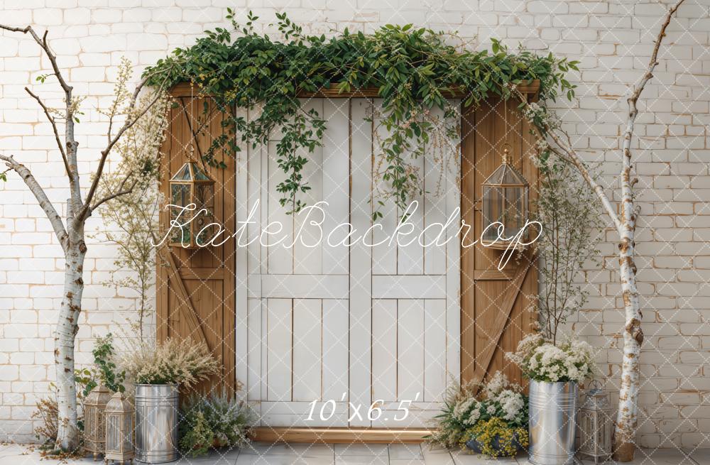 Kate Spring Backdrop Retro Door Branches Designed by Emetselch - Kate Backdrop AU