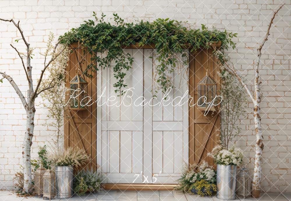 Kate Spring Backdrop Retro Door Branches Designed by Emetselch - Kate Backdrop AU