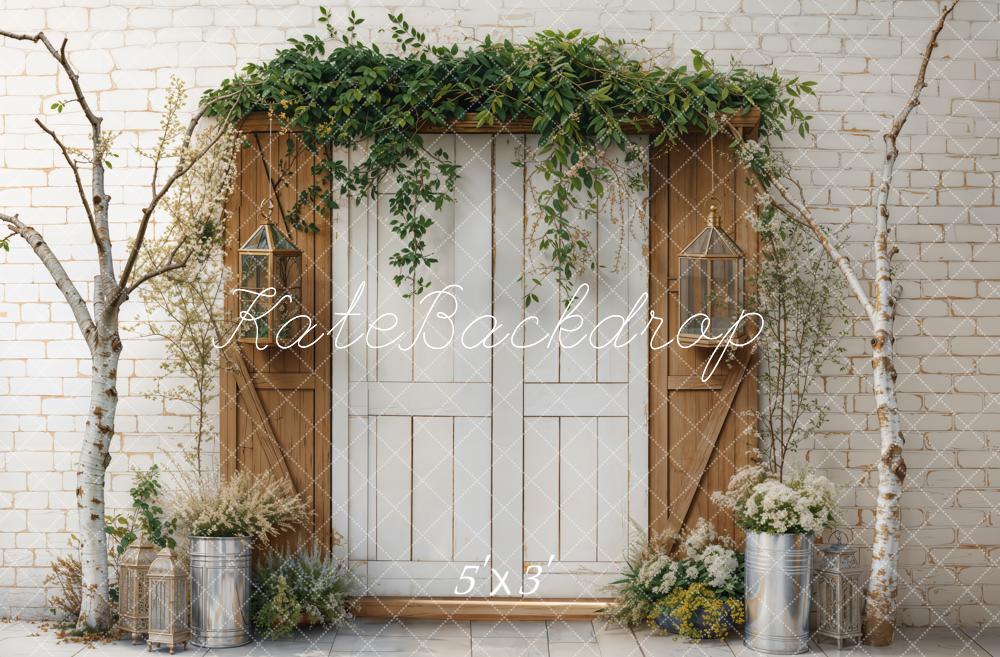 Kate Spring Backdrop Retro Door Branches Designed by Emetselch - Kate Backdrop AU