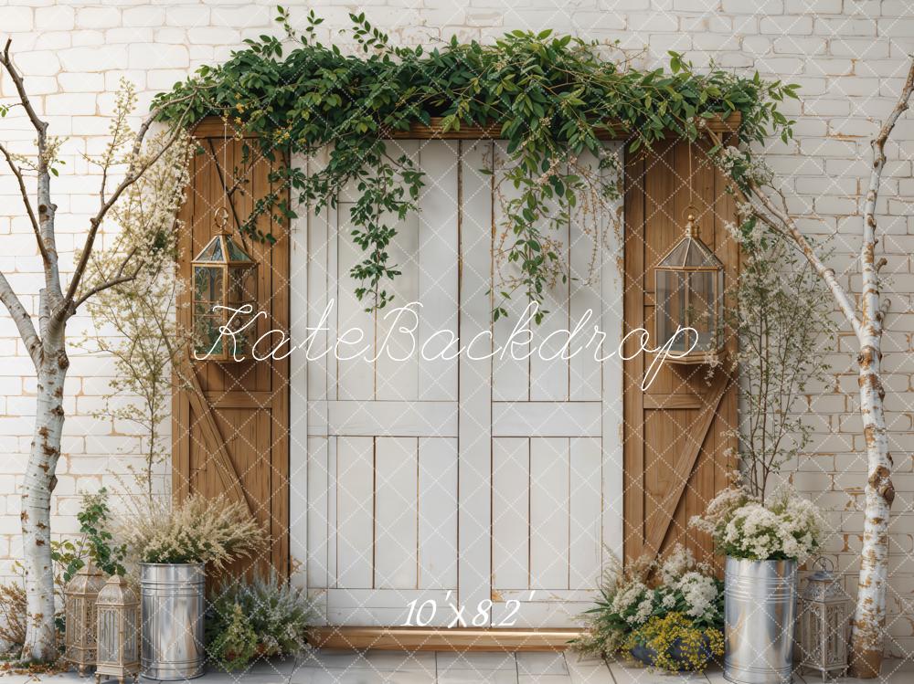 Kate Spring Backdrop Retro Door Branches Designed by Emetselch - Kate Backdrop AU