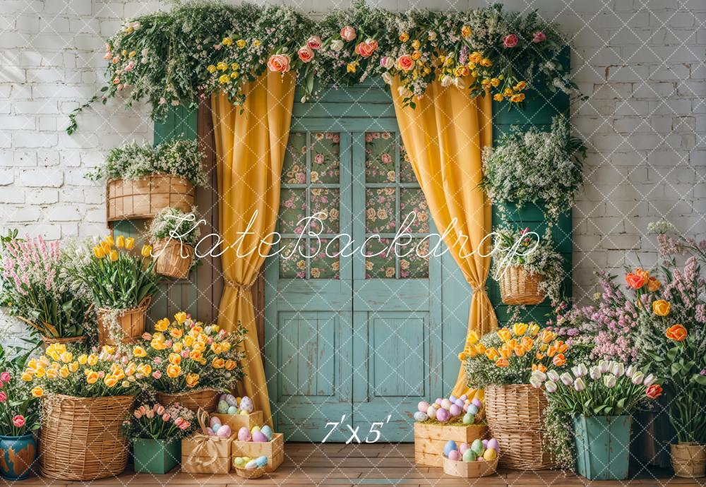 Kate Easter Brick Retro Door Backdrop Designed by Emetselch - Kate Backdrop AU