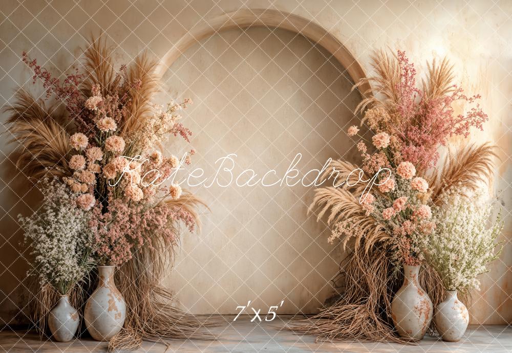 Kate Boho Arch Beige Backdrop Backdrop Designed by Emetselch