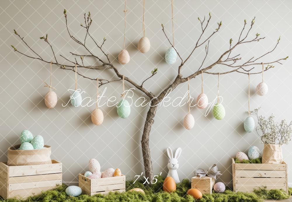 Kate Minimalist Easter Tree and Eggs Backdrop Designed by Patty Roberts - Kate Backdrop AU